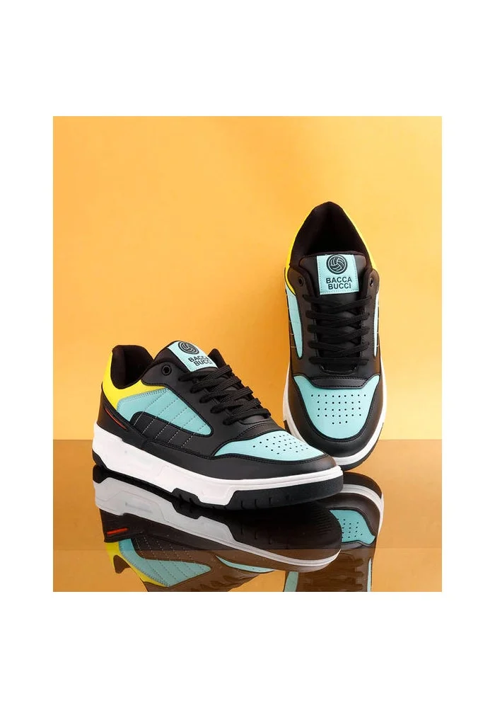 Bacca Bucci Black and Green Downtown Dynamo Low-Top Sneakers for Men | Best Price UAE